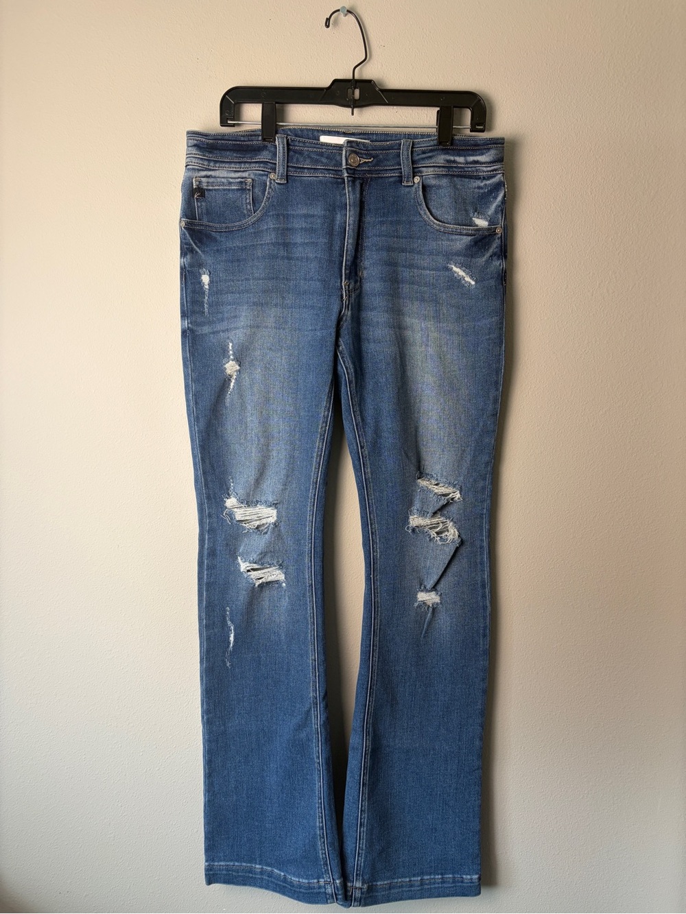 Kancan Light Wash Bootcut Distressed Jean Size 13/30